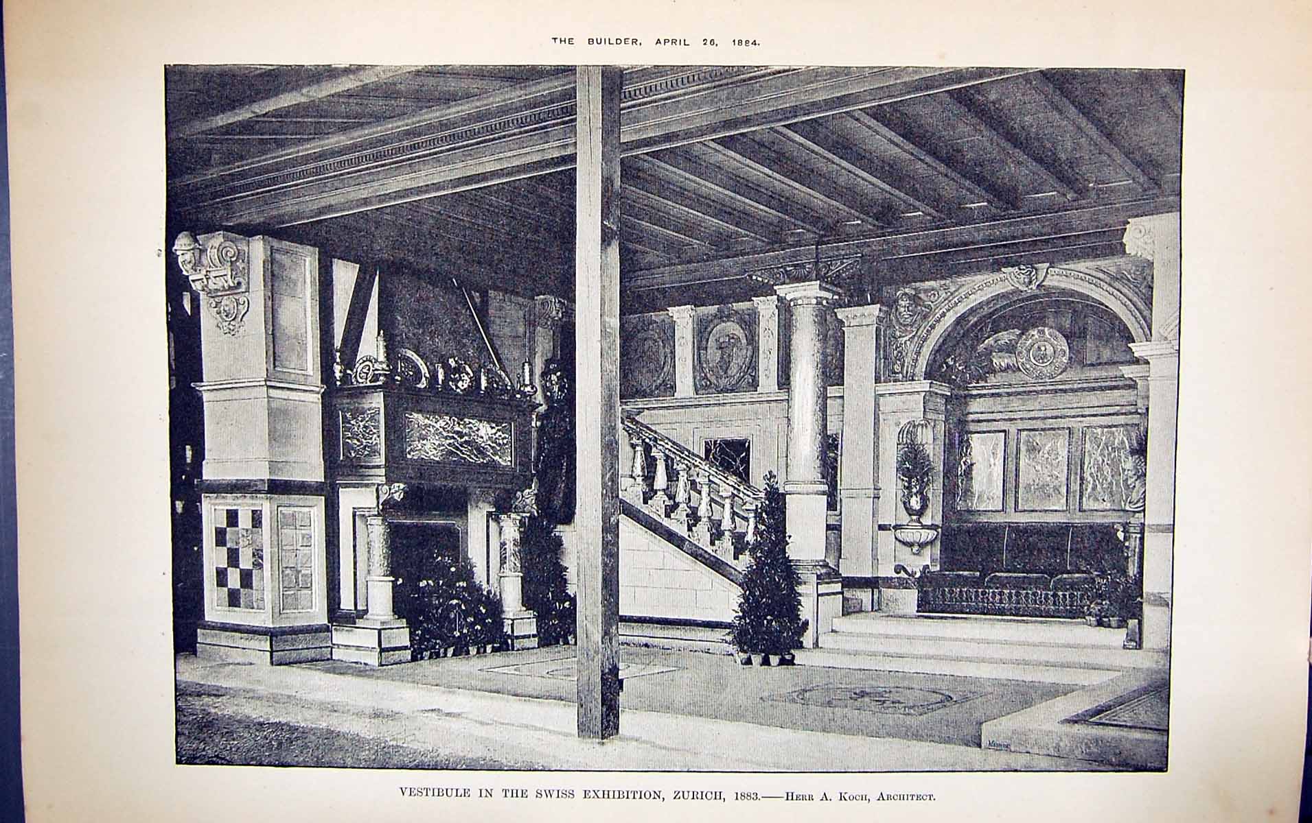 Old Vestibule Swiss Exhibition Zurich Herr Koch Building 1884 Archite Victorian