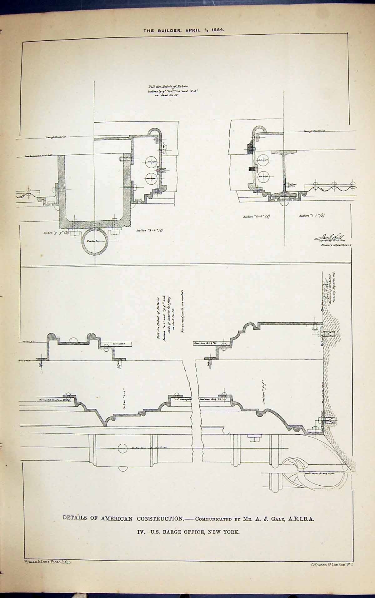 Old Building 1884 Architecture Details American Construction Gale Bar Victorian