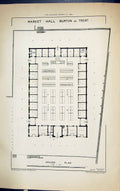 Old Ground Plan Market Hall Burton Trent Building 1884 Architecture D Victorian