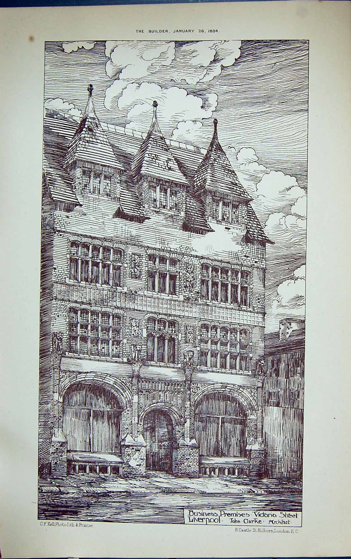 Old Business Premises Victoria Street Liverpool Clarke Building 1884 Victorian