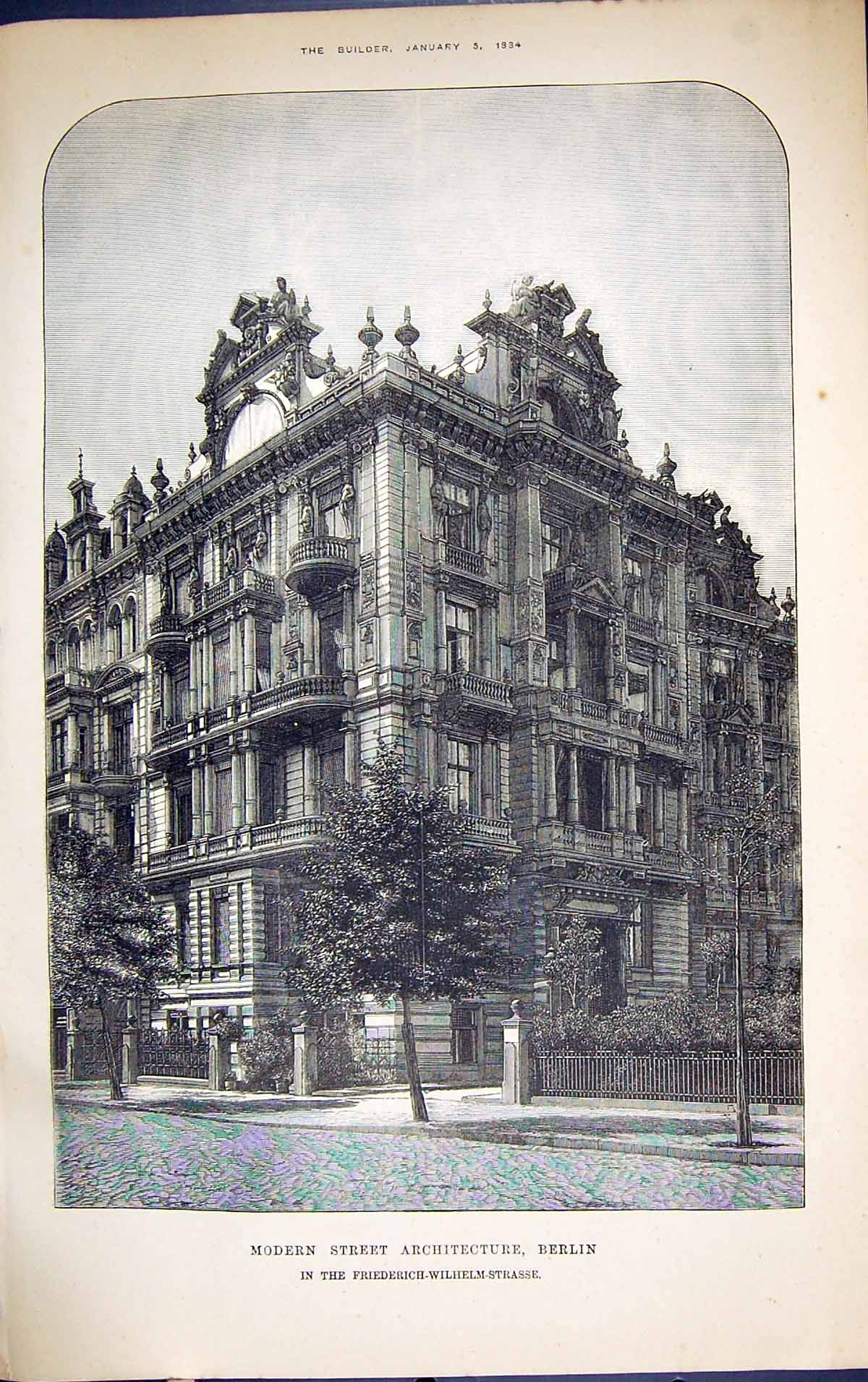 Old Street Berlin Germany Building 1884 Architecture Friederich-Wilhe Victorian