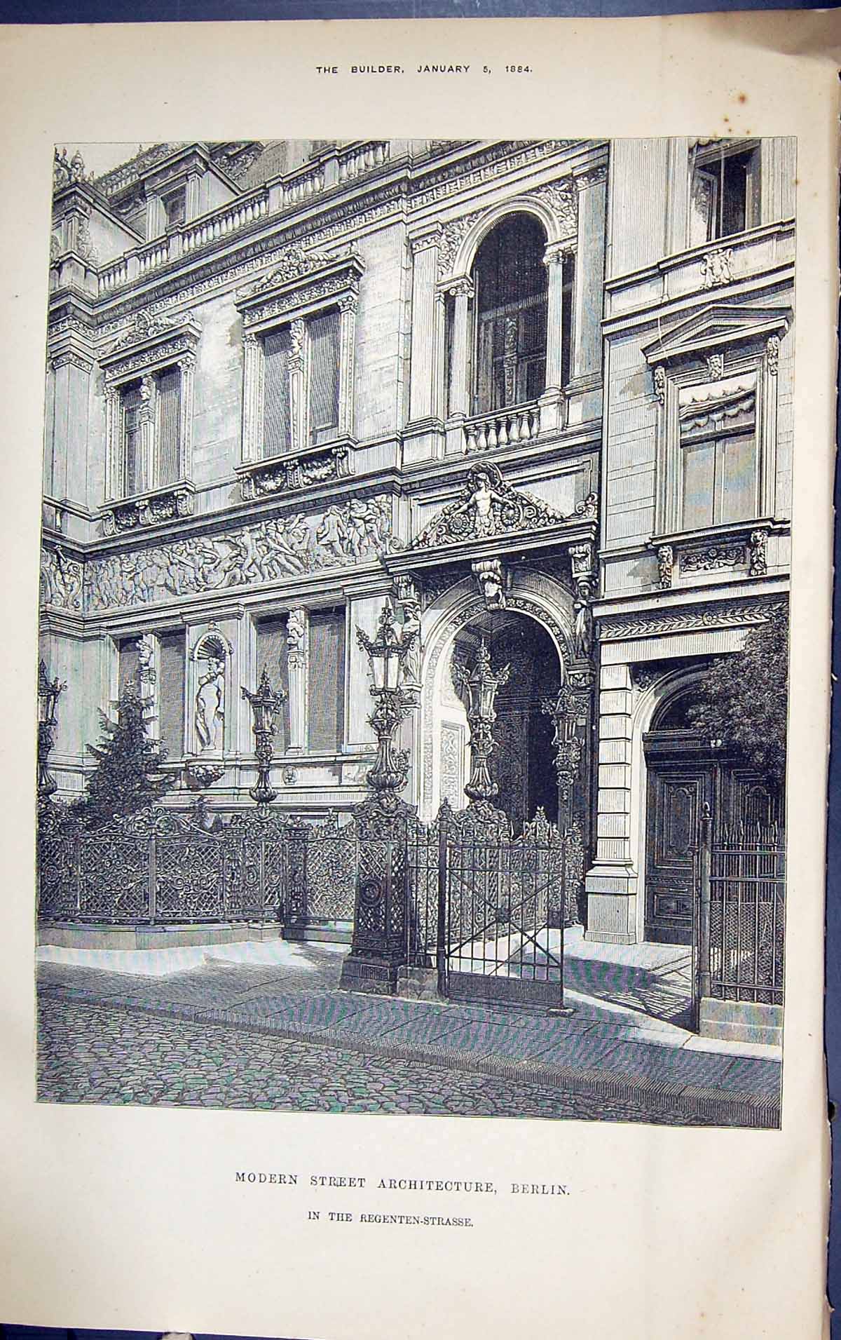 Old Modern Street Berlin Germany Building 1884 Architecture Regenten- Victorian