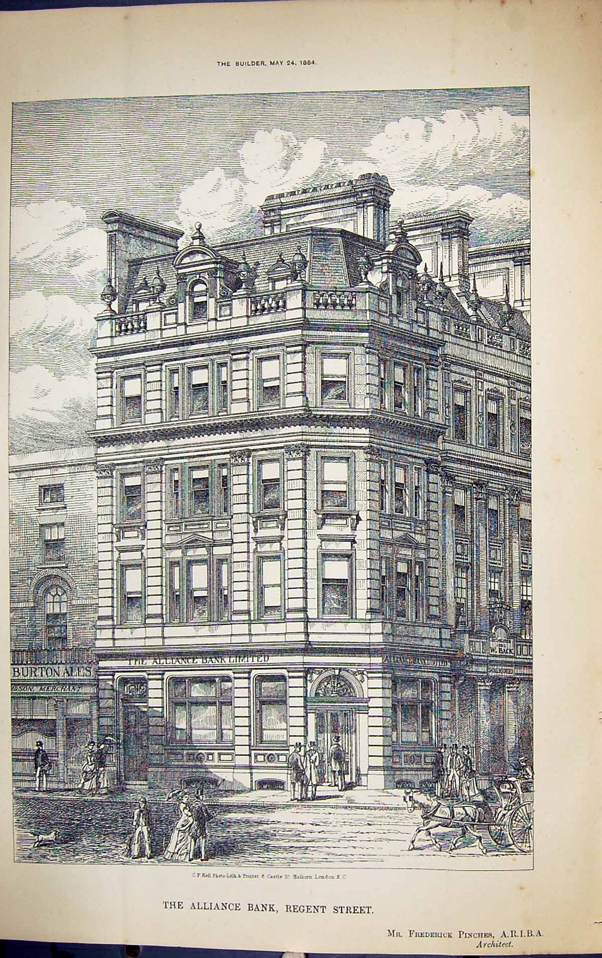 Old Alliance Bank Regent Street Londn Building 1884 Architecture Fred Victorian