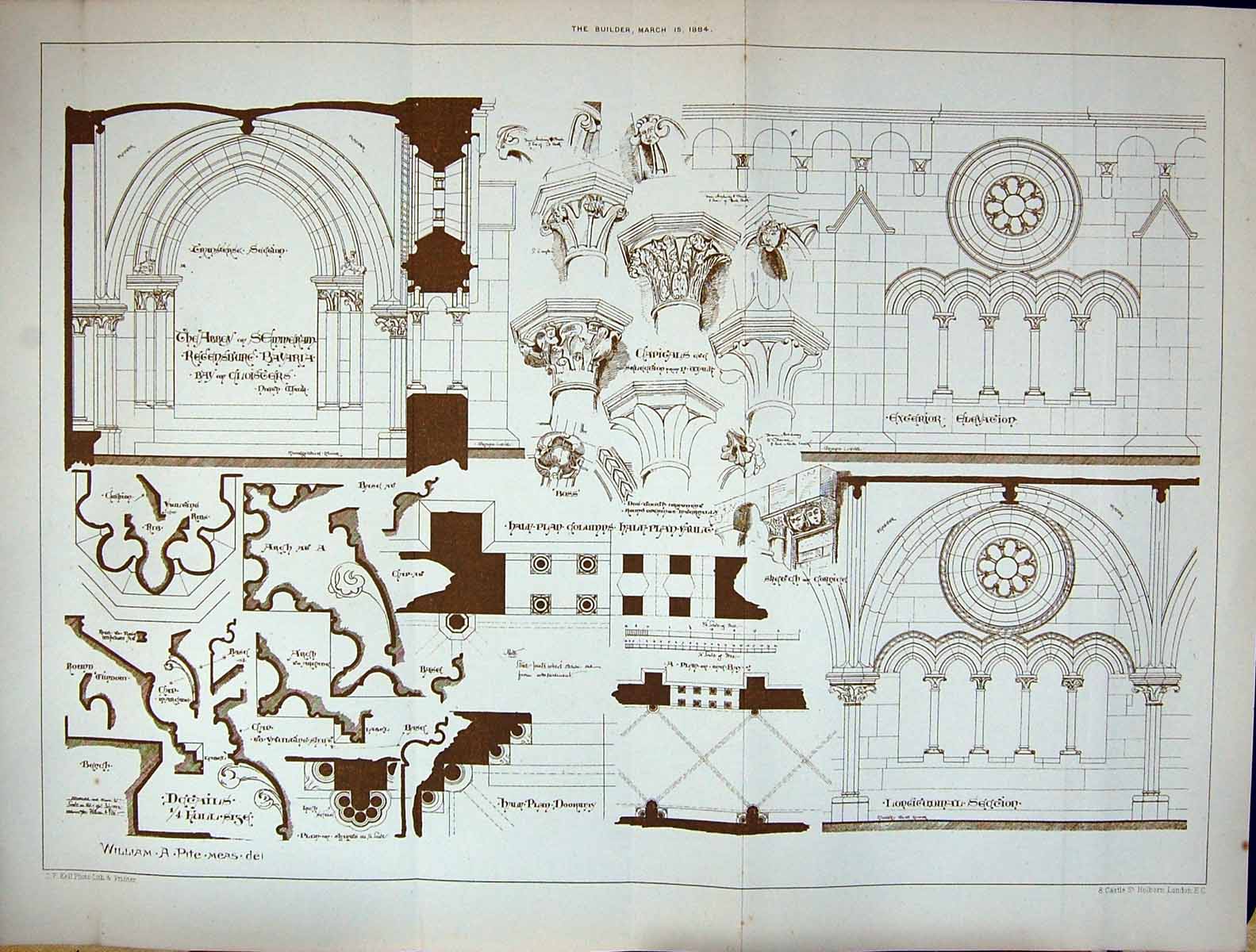 Old Builder 1884 Abbey Semmeram Bavaria Cloisters Architecture Capita 19th