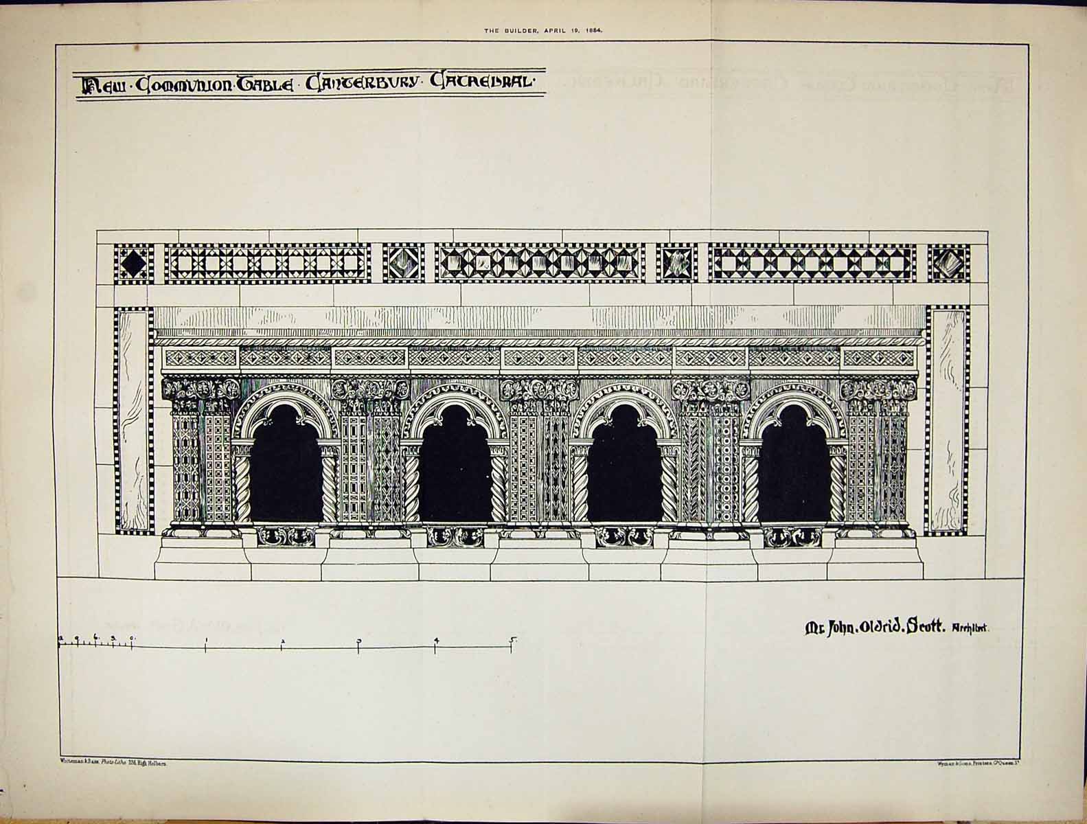 Old Builder 1884 Comminion Table Canterbury Cathedral John rid ScoVictorian