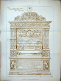 Original Old Antique Print Builder 1884 Monument Maria Del Popolo Rome Italy