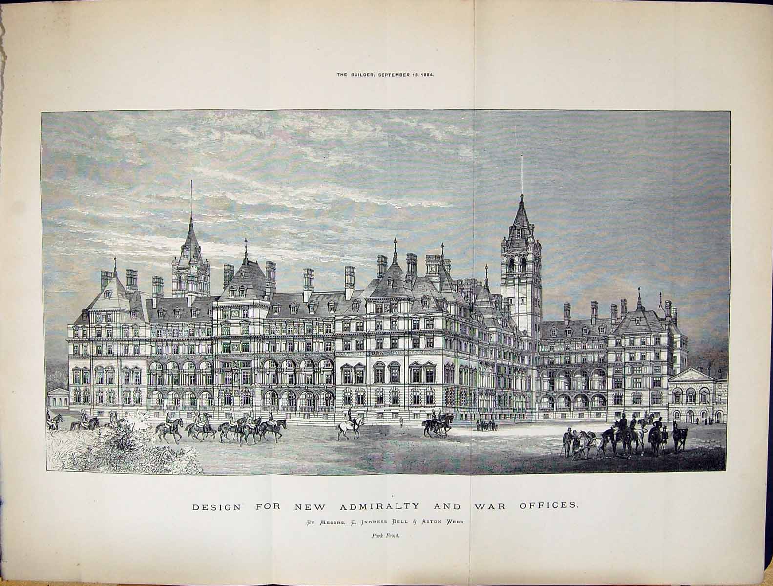 Old Builder 1884 Design Admiralty War Offices Architecture James Bell 19th