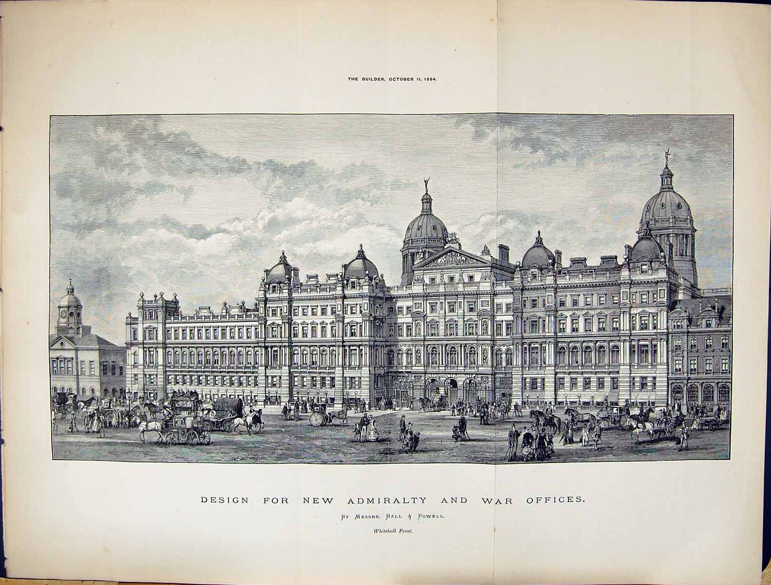 Old Builder 1884 Design Admiralty War Offices Hall Powell Architectur 19th