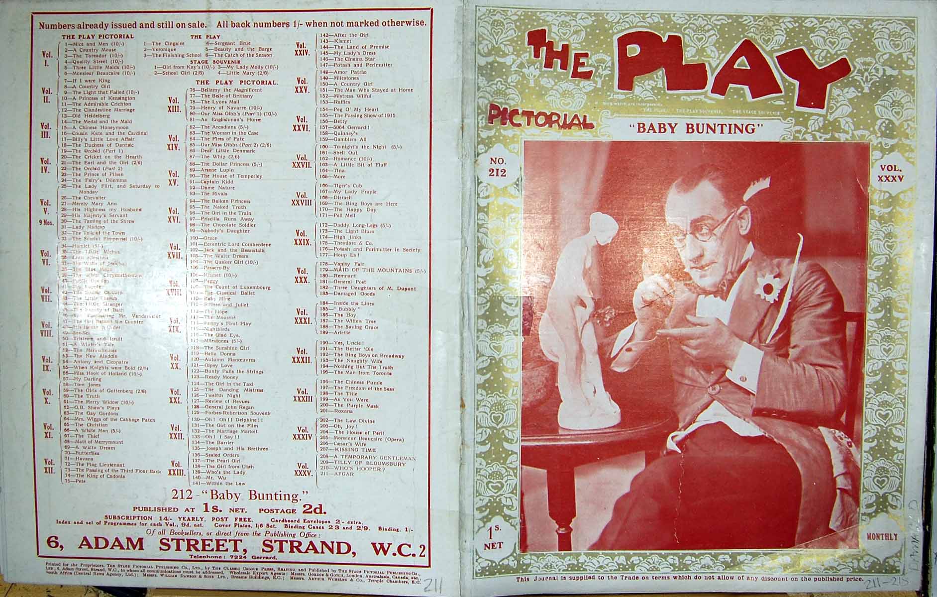 Old Damaged Play Pictorial Theatre Baby Bunting Attree Elliston Gatle