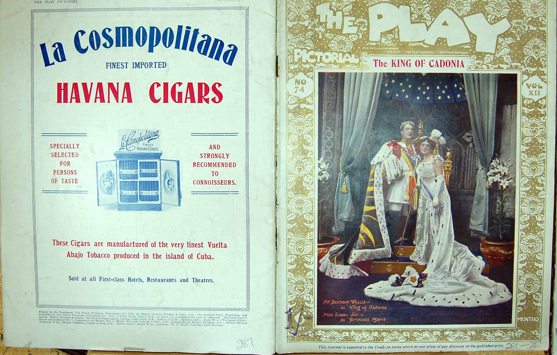 Old Play Pictorial Theatre King Cadonia Leigh Alexis Wallis Barrett B