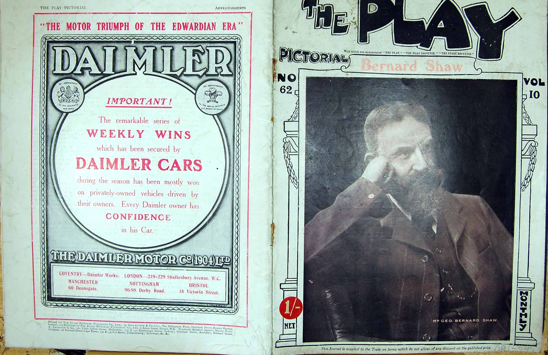 Old Play Pictorial Theatre Bernard Shaw Ainley Mccarthy Gurney Forde