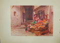 Old Antique Print Fruit Stall San Remo Italy 1913 Walter Tyndale Colour 20th