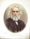 Old Antique Print Cassell Petter Galpin C1880 Henry Wadsworth Longfellow 19th