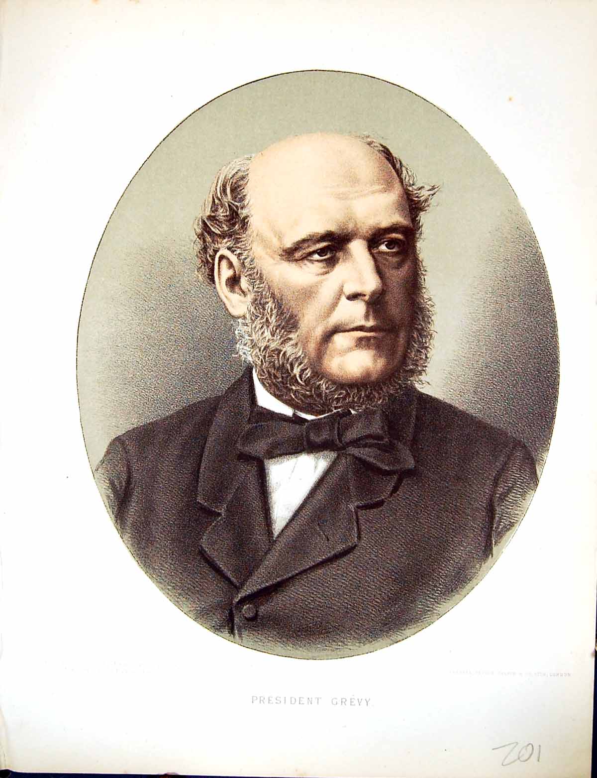 Original Old Antique Print Cassell Petter Galpin C1880 Portrait President Grevy