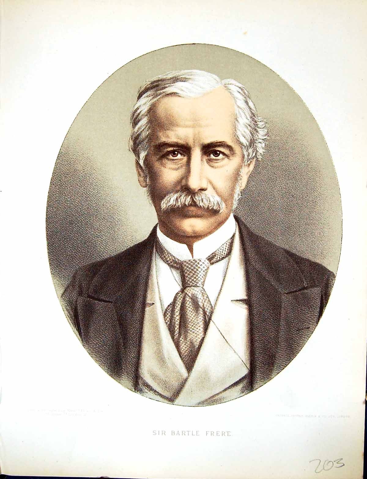 Old Print Cassell Petter Galpin C1880 Portrait Henry Bartle Edward Frere 19th