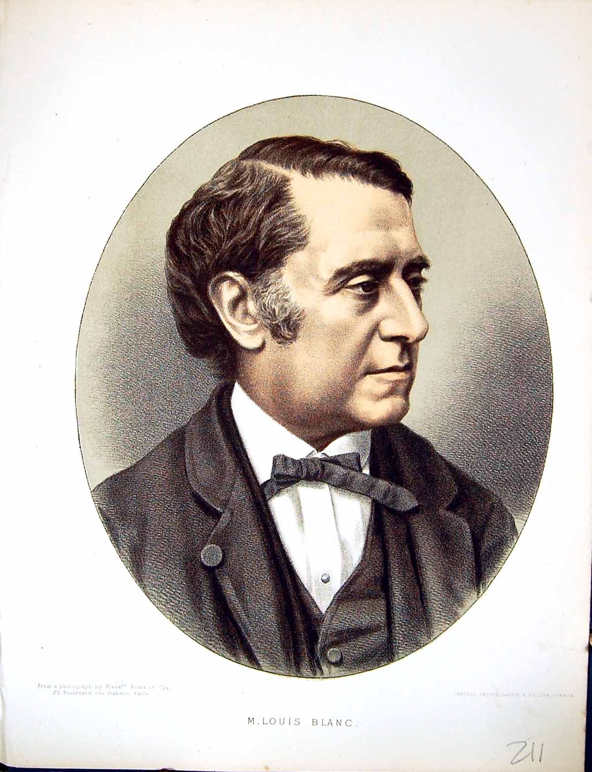 Antique Print Cassell Petter Galpin C1880 Portrait Jean Joseph Louis Blanc 19th