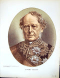 Original Old Antique Print Cassell Petter Galpin C1880 Portrait Count Beust