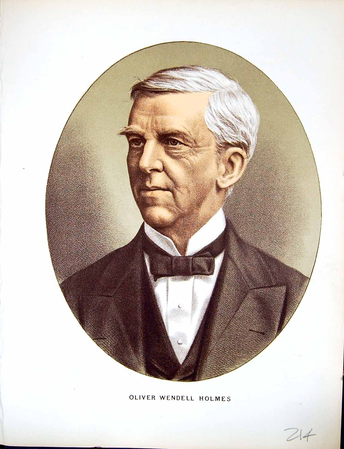 Antique Old Print Cassell Petter Galpin C1880 Portrait Oliver Wendell Holmes