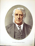 Antique Print Cassell Petter Galpin C1880 Portrait Sir James Ferguson Bowen