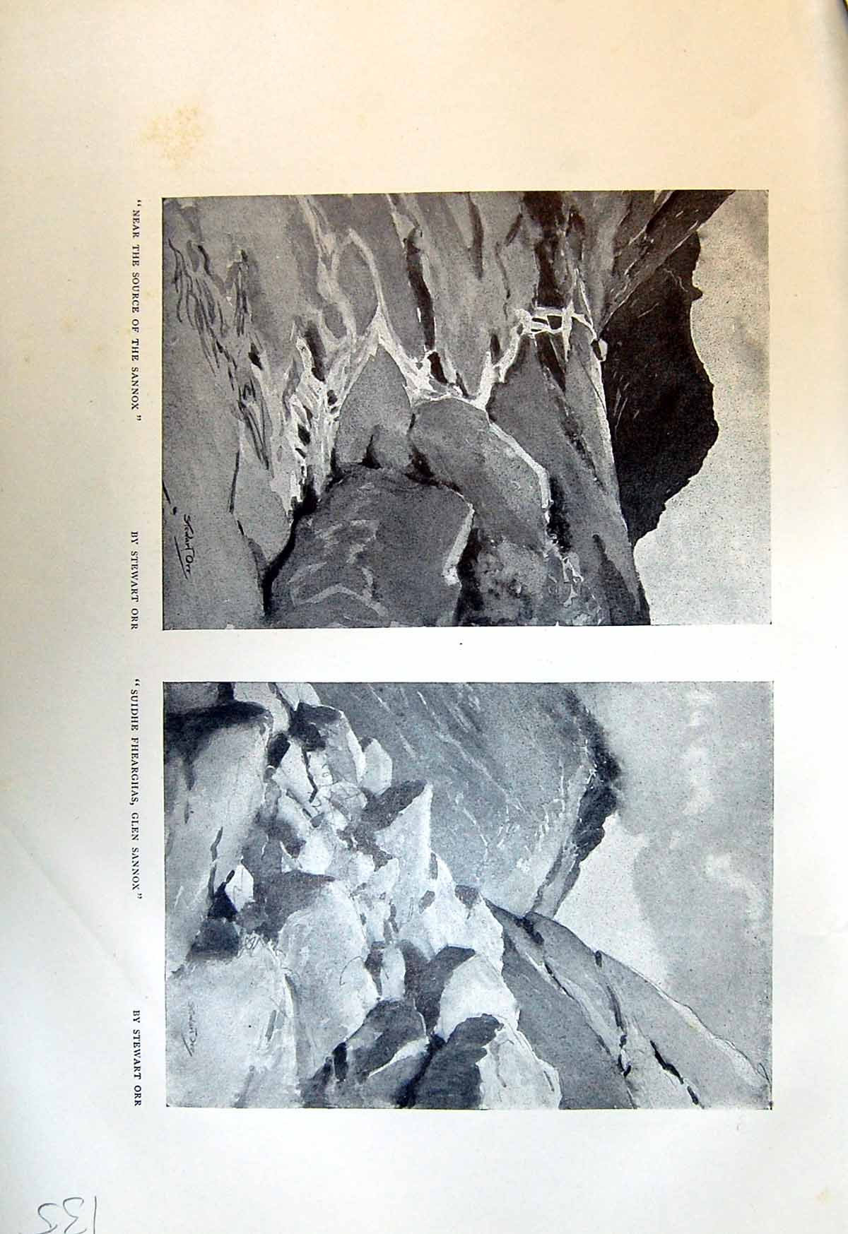 Old Source River Glen Sannox Orr Suidhe Fhearghas Rocking-Stone 1913 20th