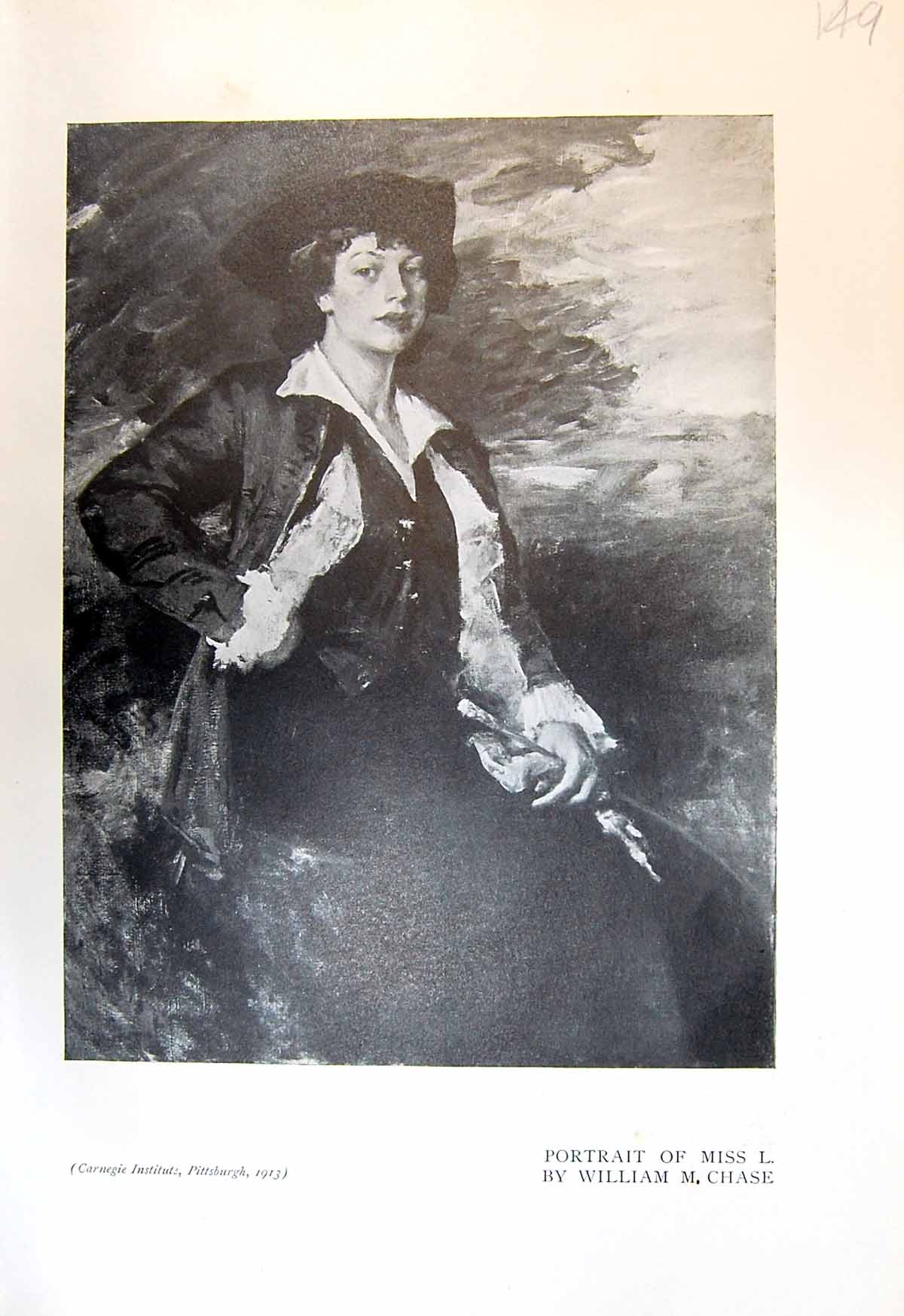 Original Old Antique Print Miss L. William Chase 1913 Tor Hedberg Eugen Jansson