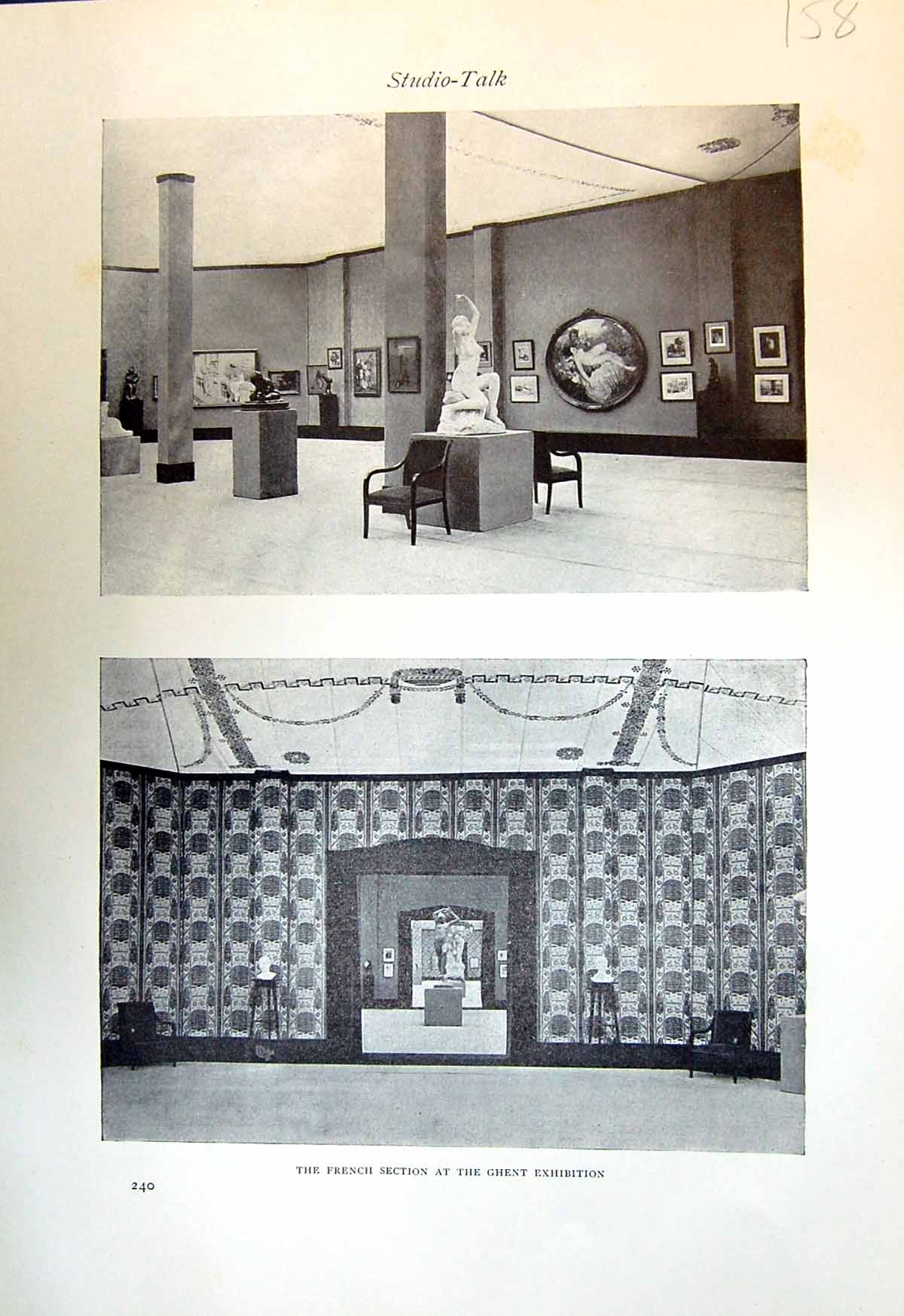 Antique Print French Section Ghent Exhibition 1913 Village Men Oszkar Glatz