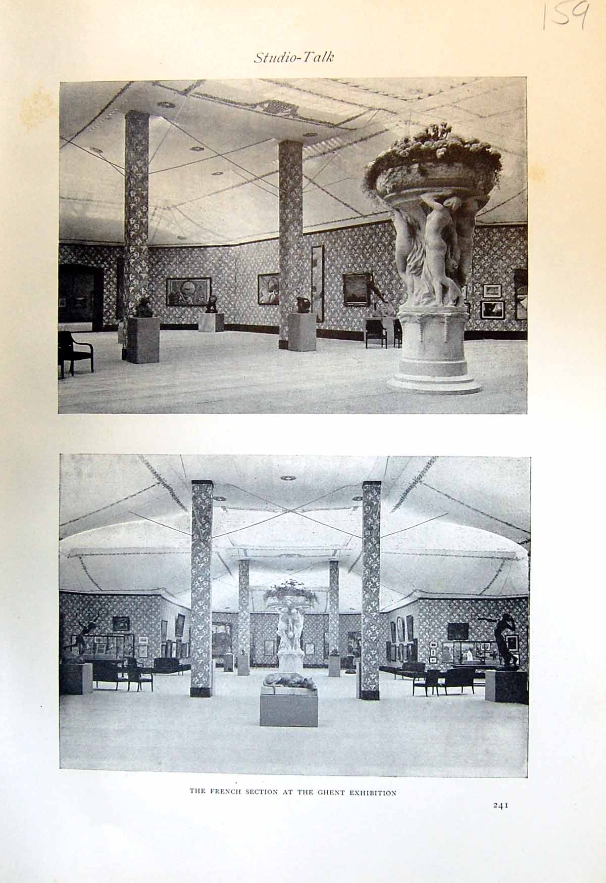 Original Old Antique Print French Section Ghent Exhibition 1913 Man Romanach