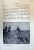 Original Old Antique Print 1913 Norfolk Hillside Horses Munnings Brown Pony