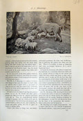 Original Old Antique Print 1913 Pigs Wood Munnings Inn Yard Horses 20th Century