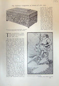 Antique Print 1913 Vellum Box Gray Pen Ink Nisbet Playing Card Nott Watson 20th
