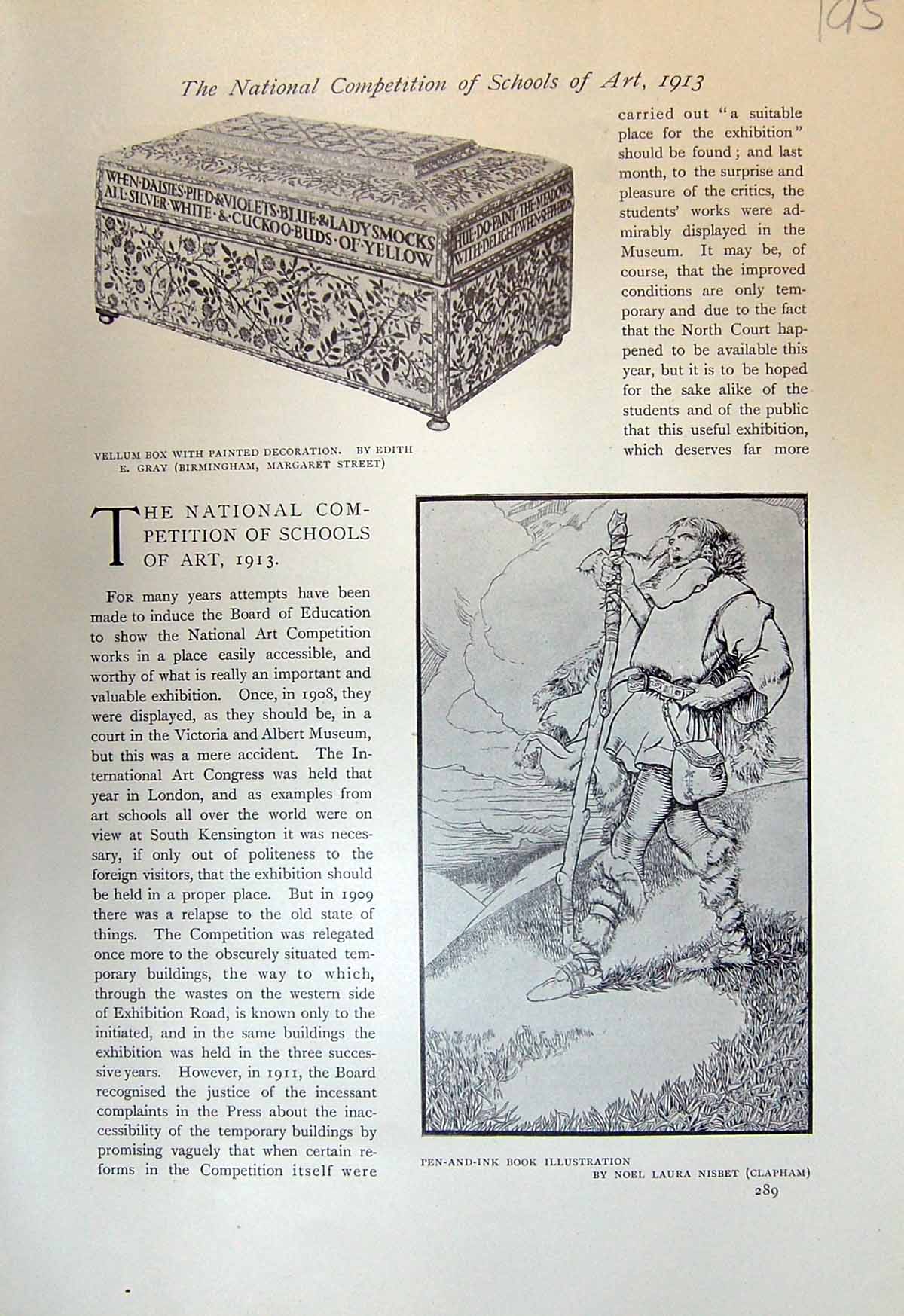 Antique Print 1913 Vellum Box Gray Pen Ink Nisbet Playing Card Nott Watson 20th