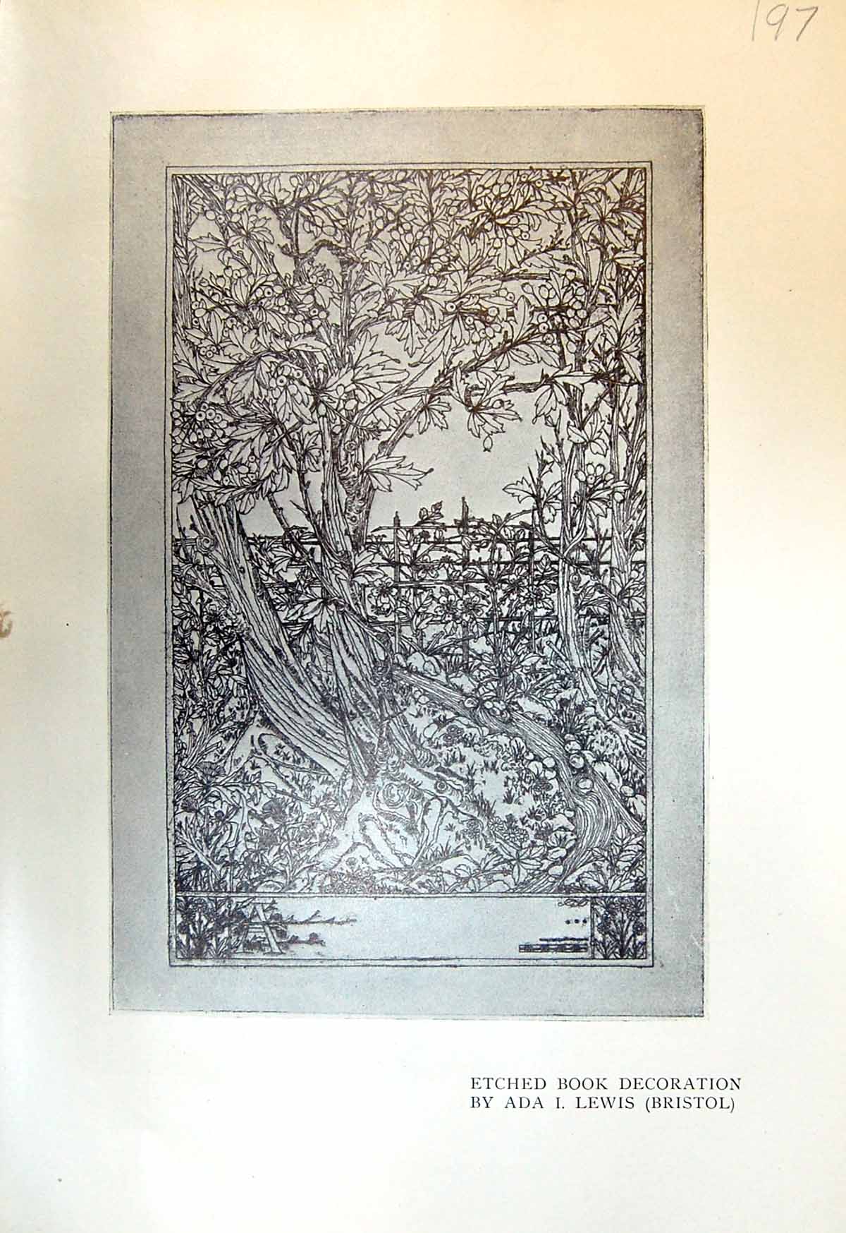 Antique Print Etched Book Illustration Ada Lewis Bristol Walter Anson 1913 20th