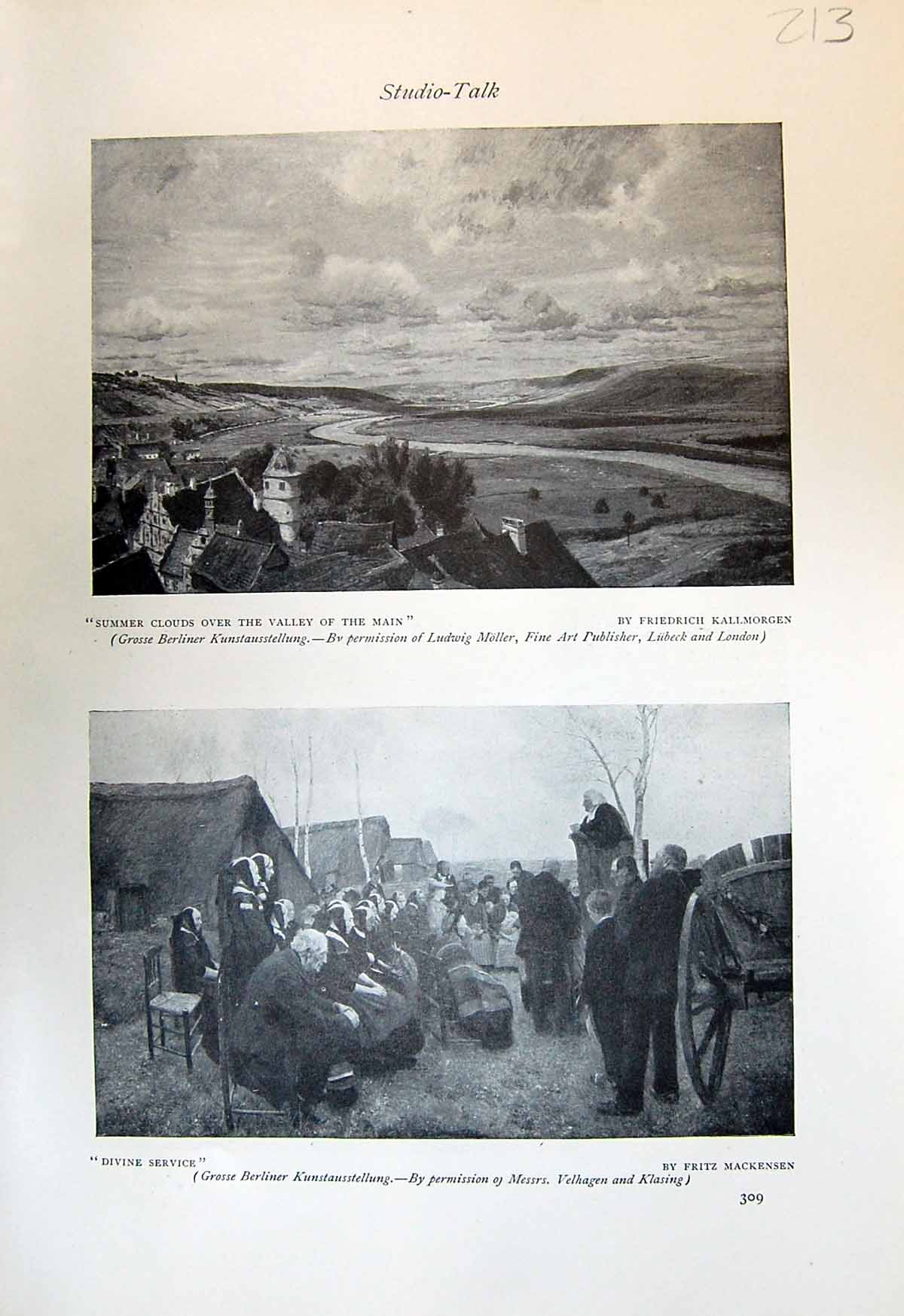 Old Summer Clouds Valley Main Divine Service Mackensen 1913 Retour Ch 20th