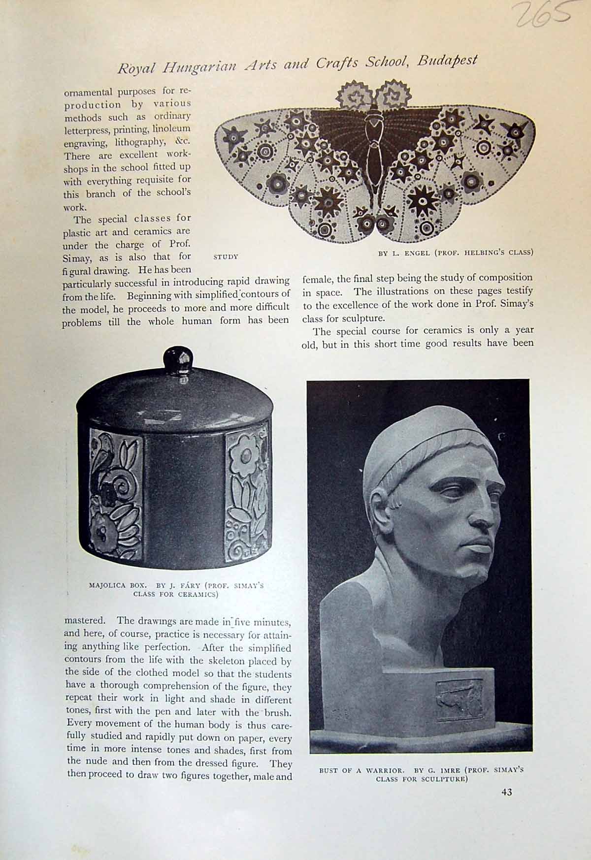 Old Bust Warrior Imre Simay Majolica Box Fary Engel Budapest Art Scho