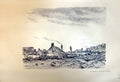 Original Old Antique Print Equihen Lester Hornby 1913 Scene Windy Weather 20th