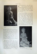 Antique Print 1913Crocus Nordin Little Flute-Player Dohlmann Cushion Permin