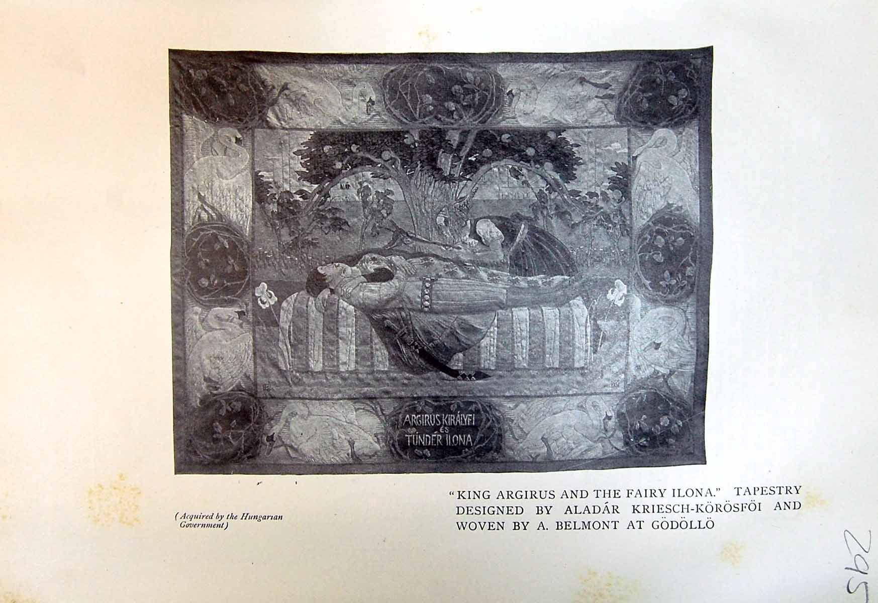 Old King Argirus Fairy Ilona Tapestry Godollo 1913 Boat Hamburg Harbo 20th