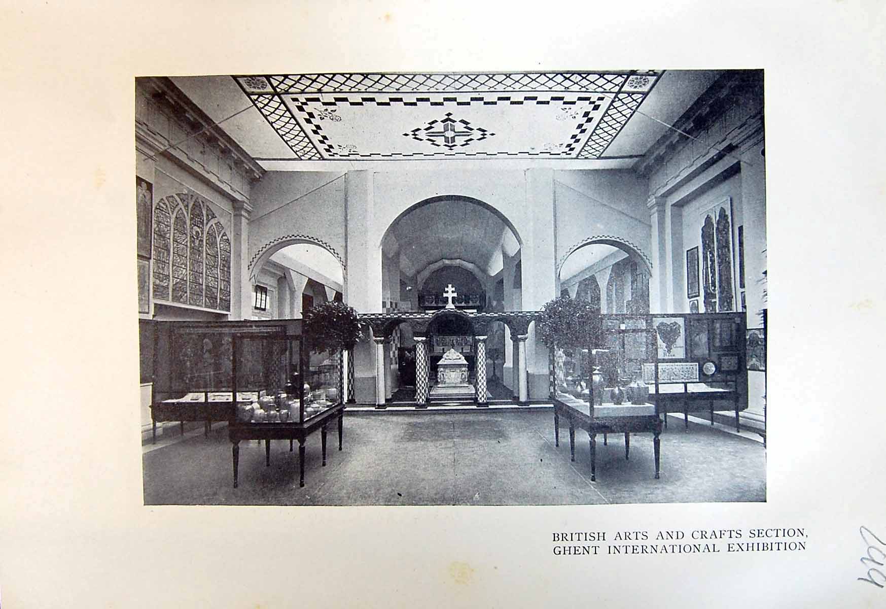 Old Print British Arts Crafts Section Ghent International Exhibition 1913 20th