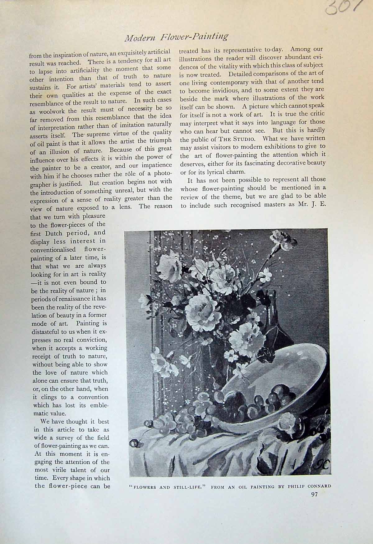Antique Print Flowers Still-Life Philip Connard 1913 Fleurs Felix Vallotton