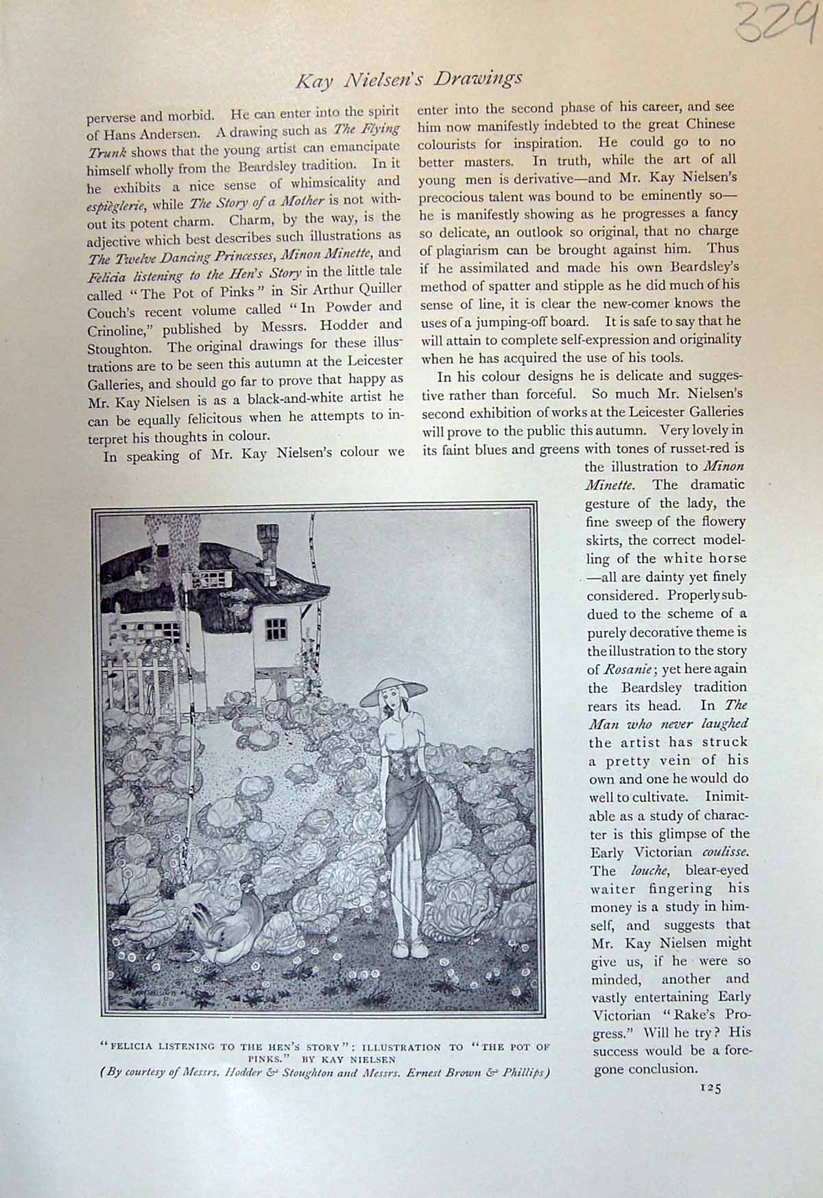 Old 1913 Felicia Hen'S Story Pinks Kay Nielsen King Charles Prieur Ba 20th