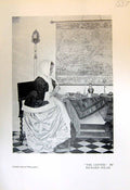 Antique Old Print Lady Reading Letter Polak 1913 Thebes Architecture Summons