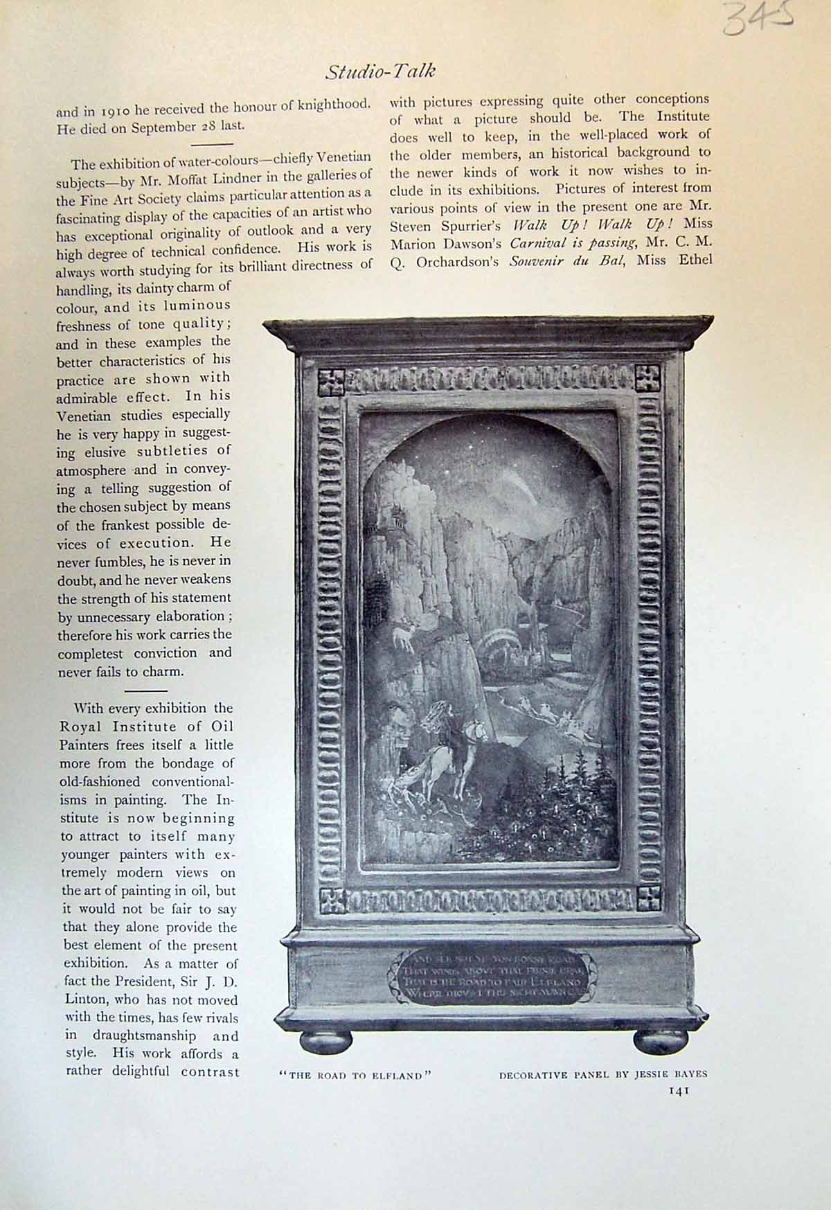 Old Road Elfland Decorative Panel Jessie Bayes East Sun West Moon 191 20th