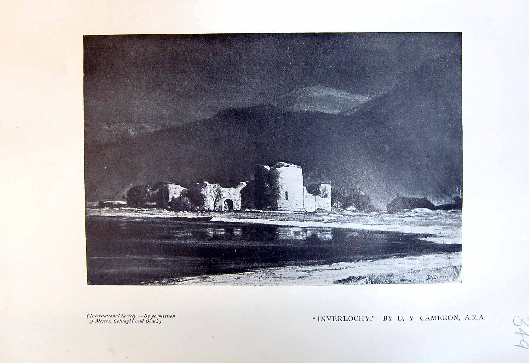 Antique Print Inverlochy Cameron 1913 Columns Temple Jupiter Athens Pennell