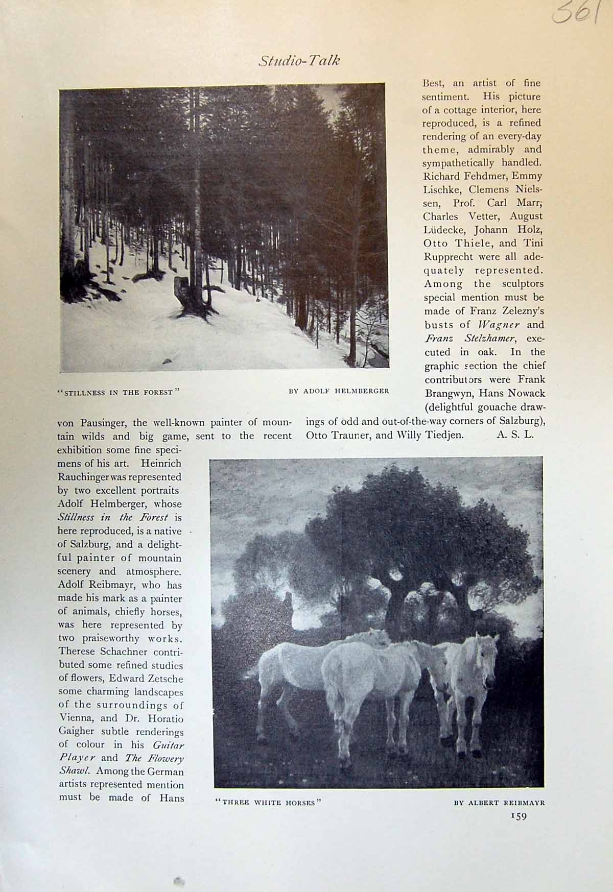 Old Forest Snow Helmberger White Horses Reibmayr Florentine Music Mun
