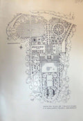 Old Antique Print Ground Plan Craig-Y-Parc Mallows South Architect 1913 20th