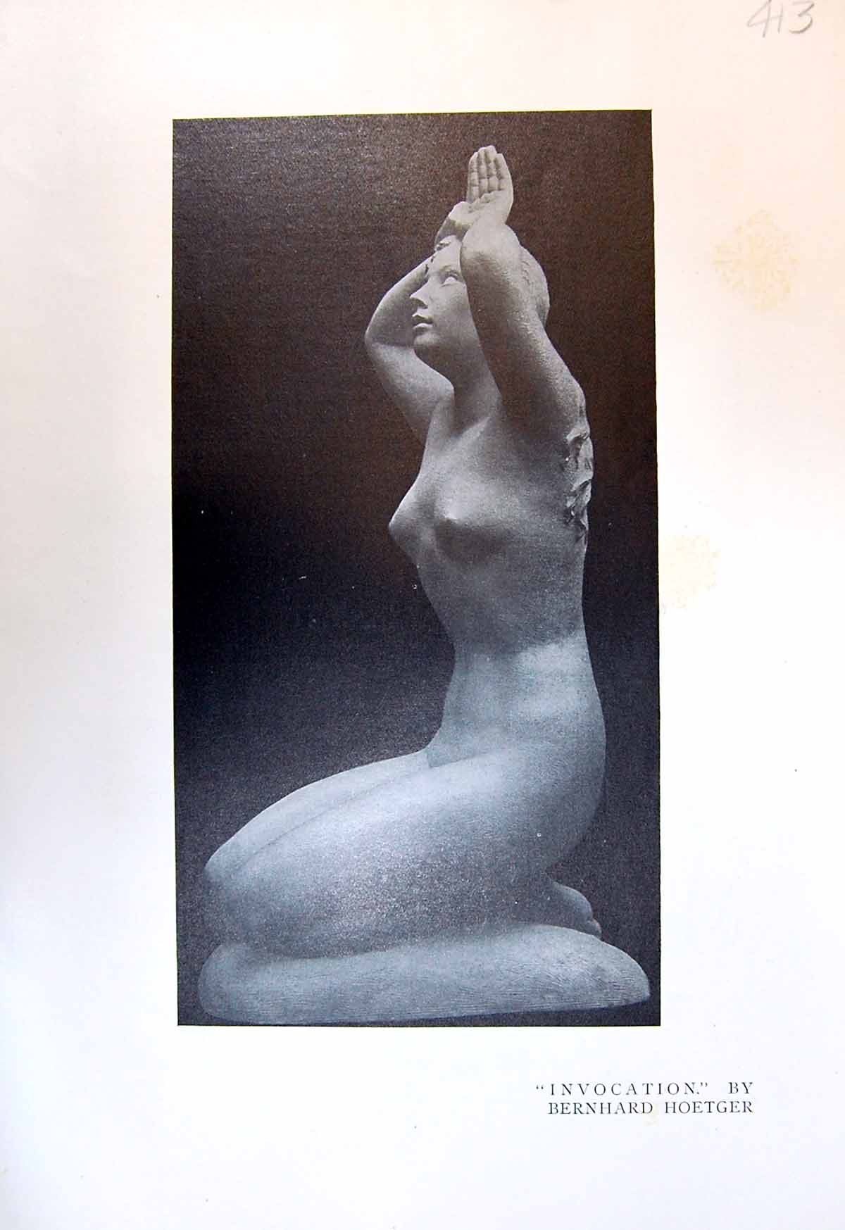 Old Invocation Bernhard Hoetger Nude Sculpture 1913 Munich Exhibition 20th
