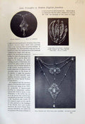 Old Print English Jewellery Kirkman Price Eadie Pendant Pearls Lapis 1913 20th