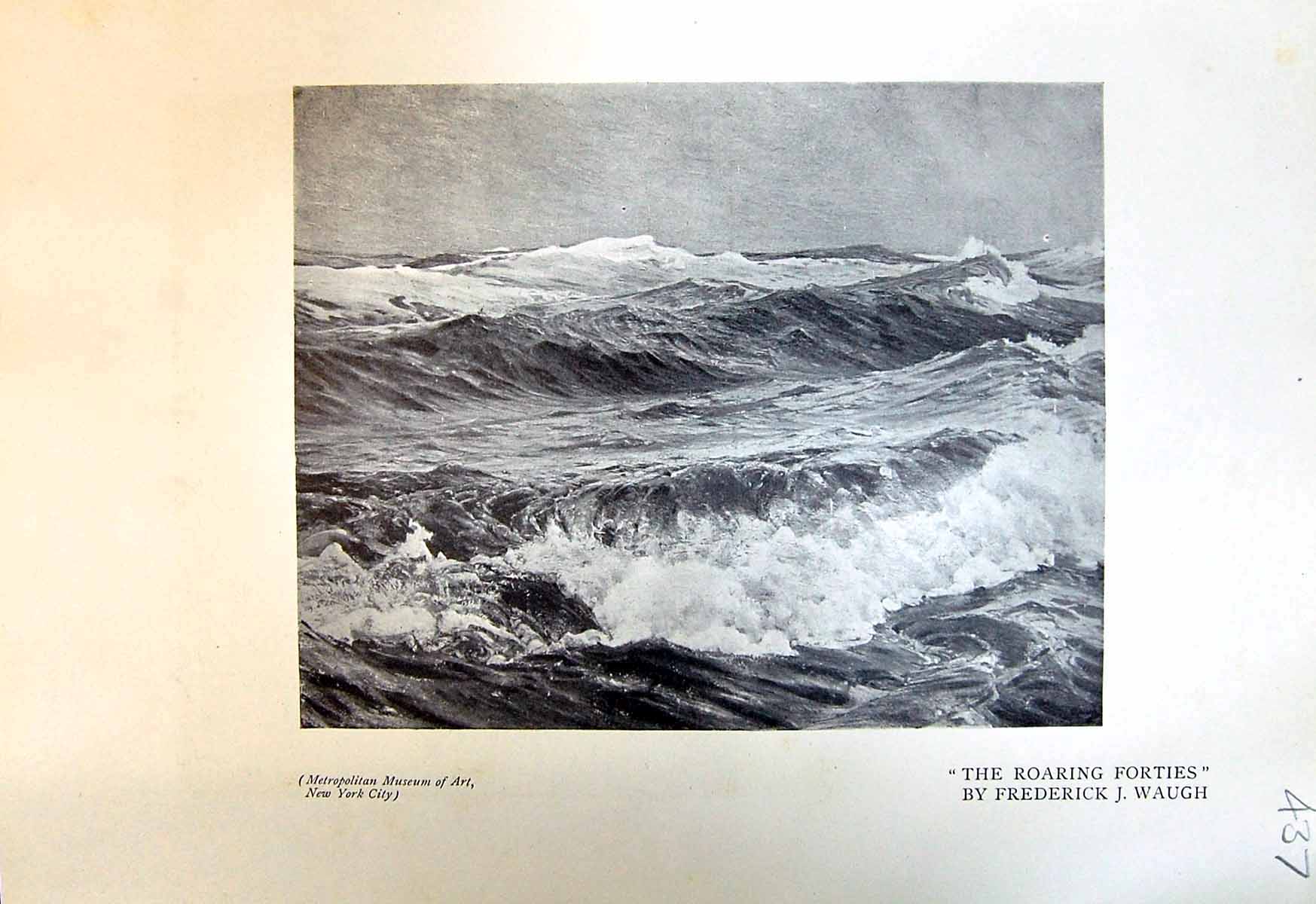 Old Raoring Forties Sea Waugh Little Harbour Bailey Island Maine 1913 20th