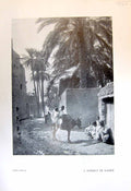 Antique Old Print Street Scene Gabes Donkey Lehnert Across Desert Tunis 1913