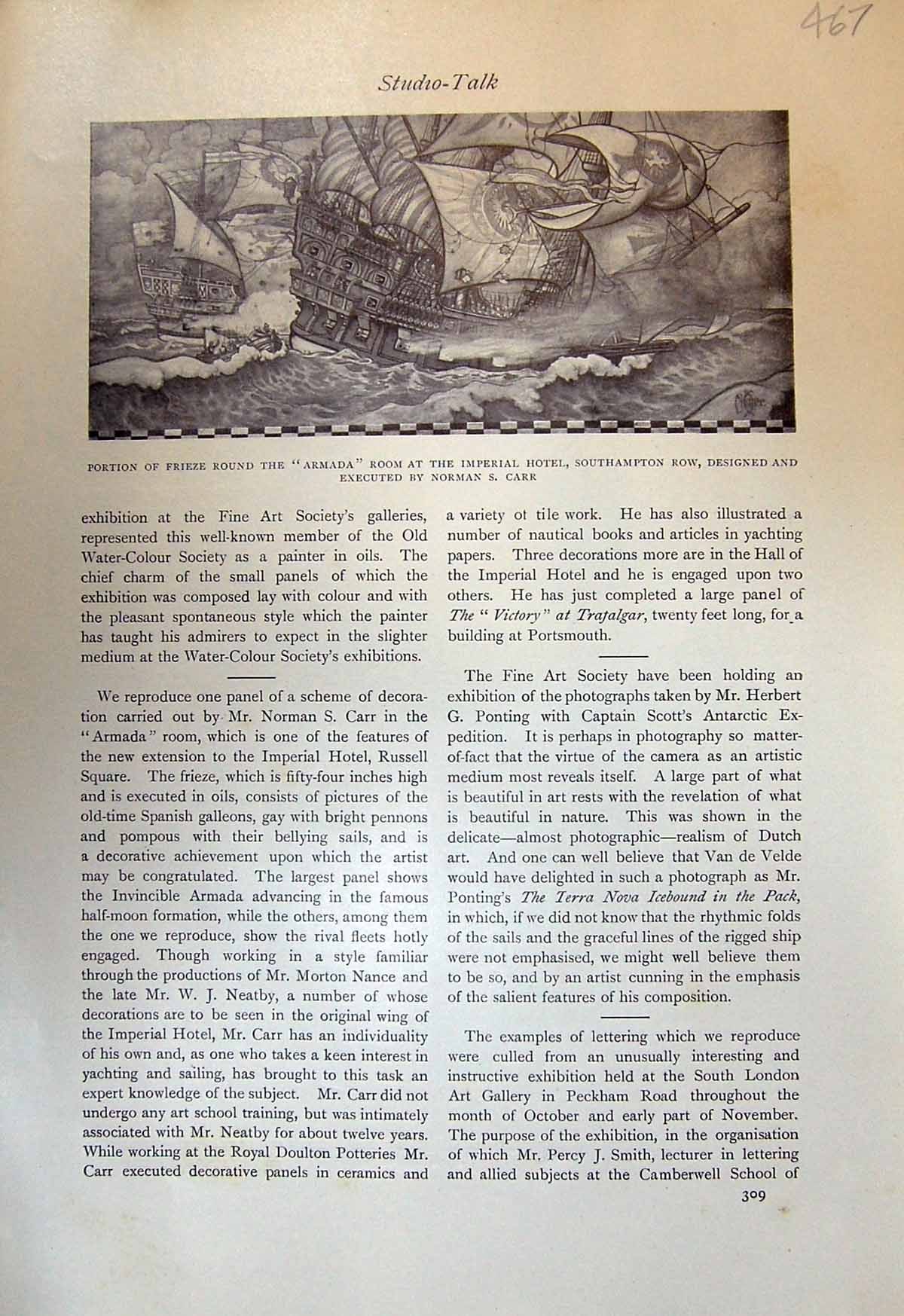 Old Doctor Diploma Meyer 1913 Frieze Armada Ship Imperial Hotel South 20th